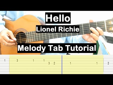 Lionel Richie Hello Guitar Lesson Melody Tab Tutorial Guitar Lessons For Beginners