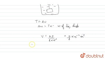A `0.5 kg` block of brass (density `8xx103Kg m^(-3)`) is suspended from a string. What is the