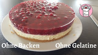 Himbeertorte mit Keksboden   |  ohne Backen   |   ohne Gelatine