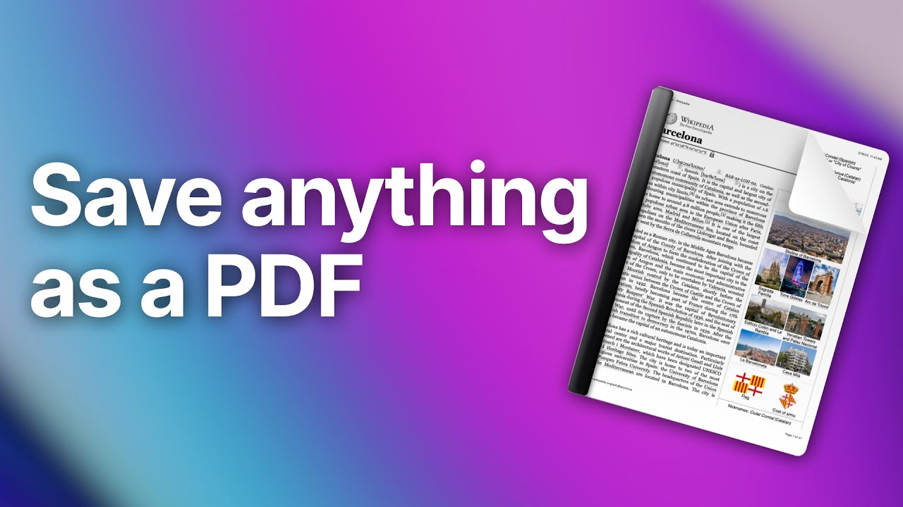 How to save anything as a PDF on a Mac - YouTube