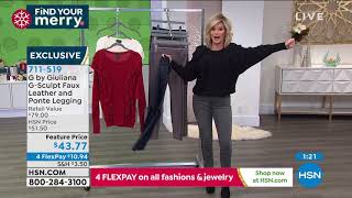 G by Giuliana GSculpt Faux Leather and Ponte Legging