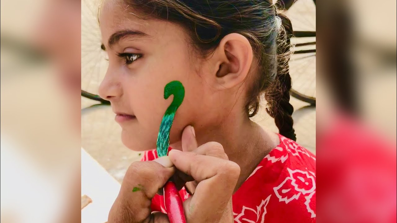 14 august happy independence pakistan ziada bad🇵🇰 face painting 