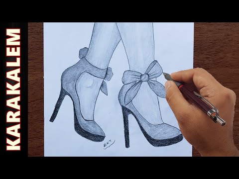 Ayakkabı Çizimi - Ayakkabı nasıl çizilir - karakalem çizimi