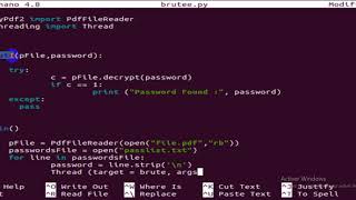 شرح كتابة سكريبت بايثون لكسر كلمة سر ملف PDF