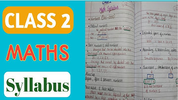 Class 2 Maths Syllabus || Maths Syllabus For Class 2 || Grade 2 maths Syllabus
