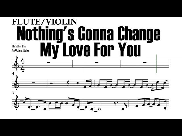 Nothing's Gonna Change My Love For You Flute Violin Sheet Music Backing Track Play Along Partitura class=