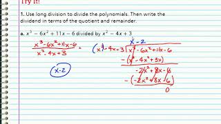 3.4 Notes: Dividing Polynomials