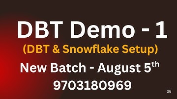 DBT Cloud Setup || Snowflake Snowsight UI Setup || New DBT Batch August 5th 2025