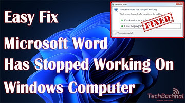 Microsoft Word Has Stopped Working On Windows Computer - HowTo Fix