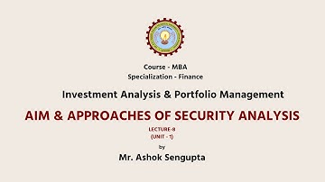 Investment Analysis & Portfolio Management | Aim & Approaches of Security Analysis| AKTU Digital