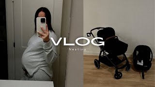 VLOG Nest With Me | Set Up Stroller + Carseat #Maxicosi | Clean &amp; Organize + Prep For Baby | Nails