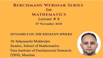 Dynamics on the Riemann Sphere: Dr Sabyasachi Mukherjee