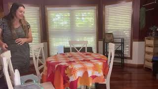 Review of QiCHo Fall Plaid Tablecloth Round 70 Inch Autumn Maple Leaf Print Waterproof