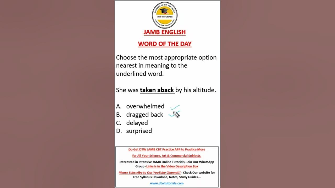 Taken Aback Idiom JAMB English Word Of The Day jamb jamb2024 taken-aback-idiom-jamb-english-word-of-the-day-jamb-jamb2024
