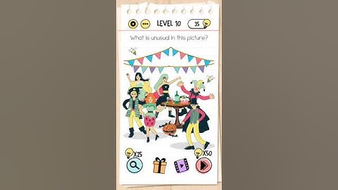 Brain test level 10 what is unusual in this picture