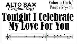Tonight I Celebrate My Love For You Alto Sax Sheet Music Backing Track Play Along Partitura