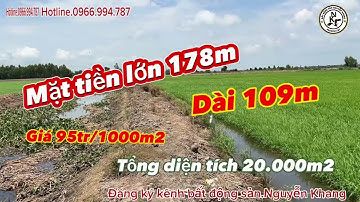 🎥,707 Bán đất mặt tiền 178 mét.giá 95tr/1000m2.Tân lập Mộc Hóa Long An