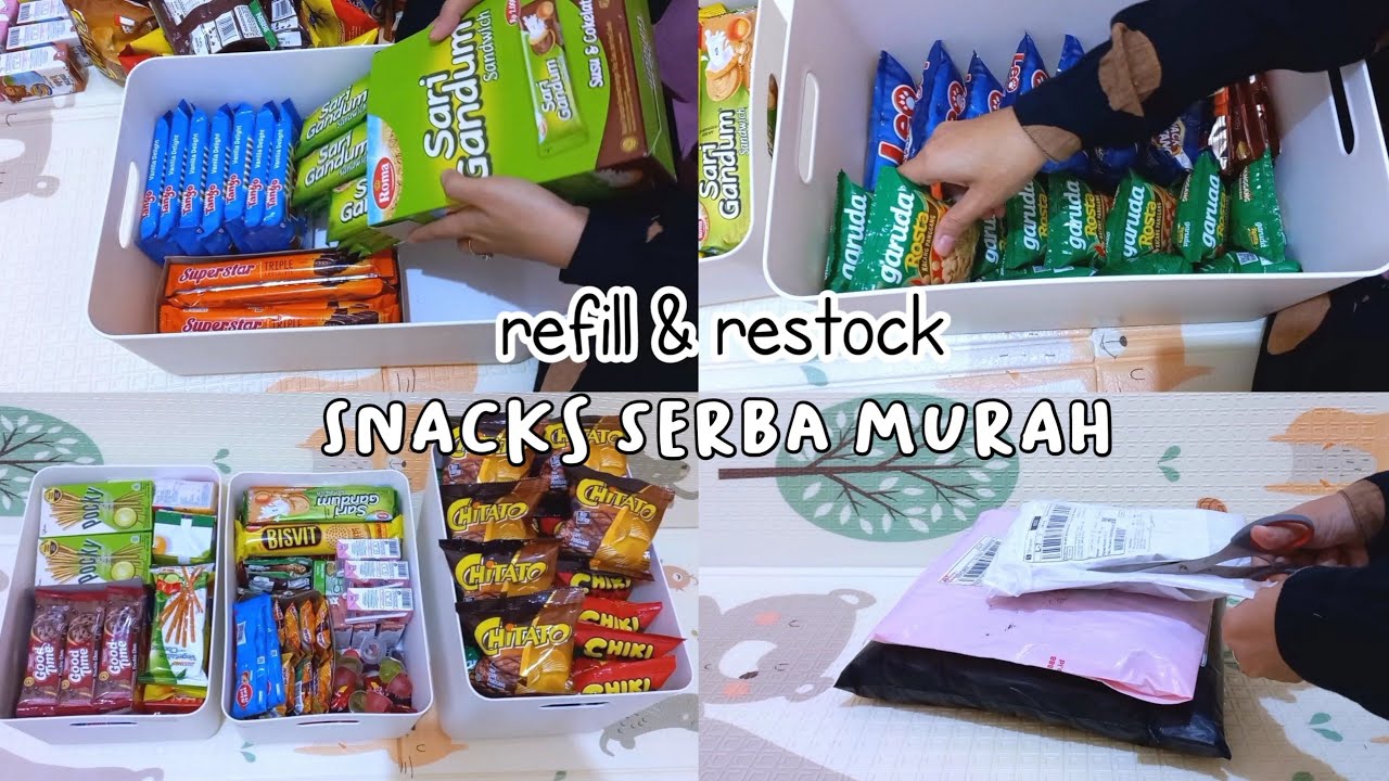 Refill & restock snack bulanan | buka paket shopee