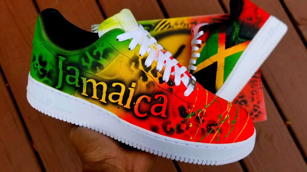 Nuttig Badkamer wimper JAMAICA Nike Air Force One (CUSTOM SHOES) TIMELAPSE - YouTube