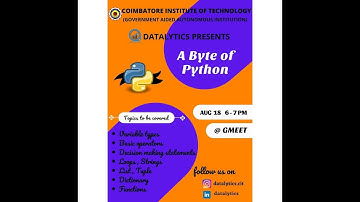 Datalytics CIT- A Byte of Python - |1|