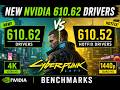 New NVIDIA 610.62 Drivers vs 610.52 HotFix Drivers - Cyberpunk 2077 4K and 1440p - RTX 5070 Ti