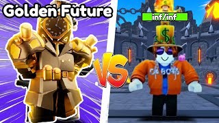 GOLDEN FUTURE CLOCKMAN vs 1000 IamEvans!! (Toilet Tower Defense)