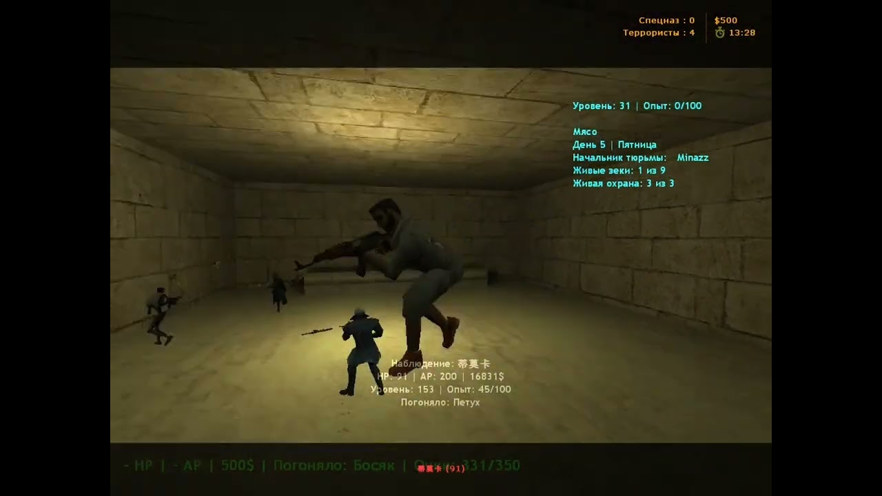 Мясо, бунт, взрывы и полный беспредел на сервере Doomzone.ru /Cs 1.6 /8 лет строгача