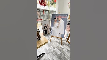 mẫu ảnh cổng cưới 60 x90 cm in tráng gương siêu bóng và lắp khung nhựa cacbon tại inanhhanoi.vn