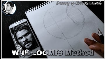 Quickly Draw Outline with LOOMIS Method of Chris Hemsworth in look of Thor: Love and Thunder(LOOMIS)
