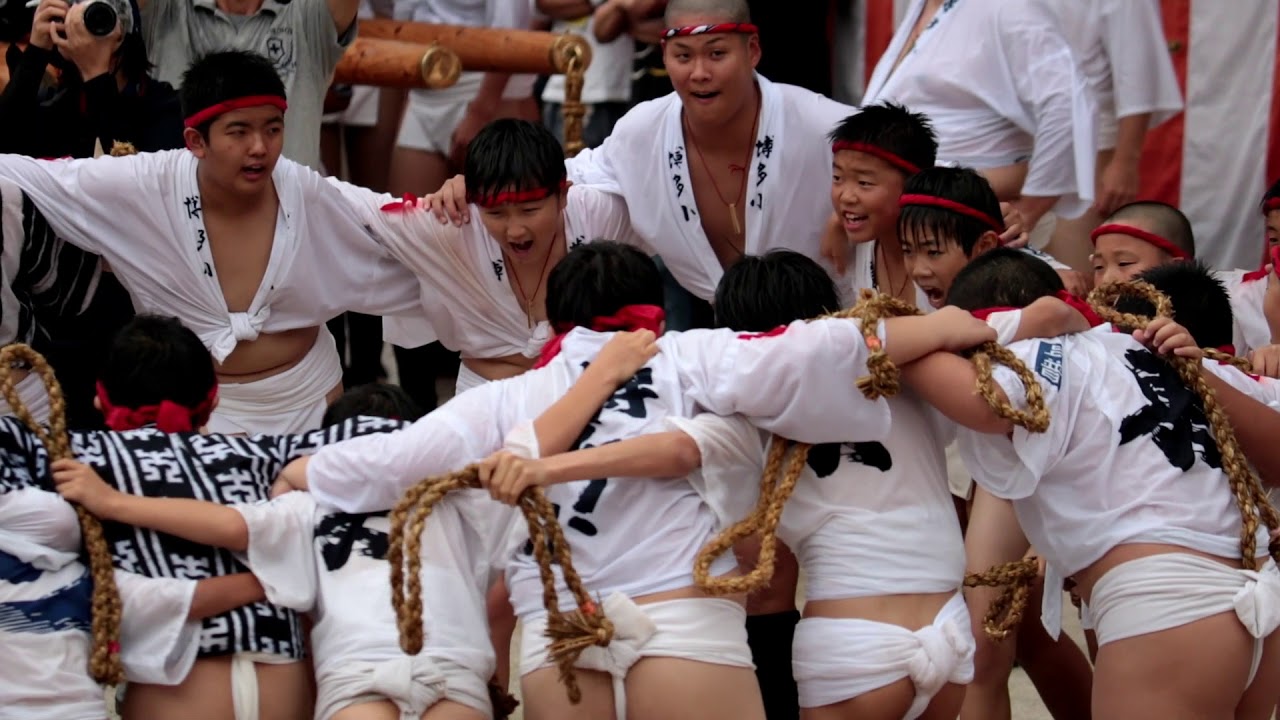 女子小学生ふんどし山笠祭り 2018年博多祇園山笠『博多小子供山笠～3日目』（ダイジェスト ...