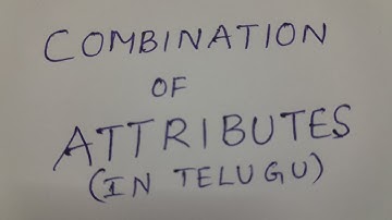 Combination of Attributes || in Telugu || - BSc Statistics