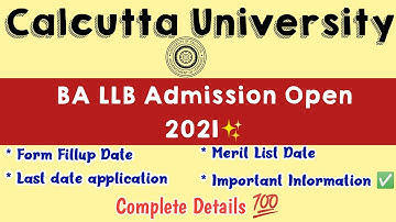Calcutta University BA LLB Admission 2021 | Official Notification - cu ba llb admission form fill up