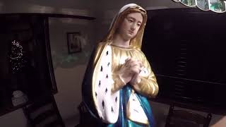 Christmas Scene: The Holy Family Statue Painting