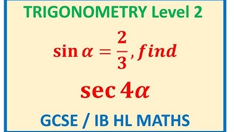 Given sin x in Quadrant 2 Find sec 4x Trigonometry Double Angle Formula  Grade 12