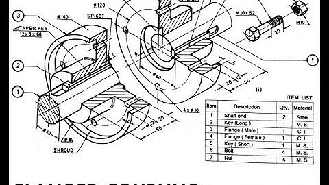 FLANGED COUPLING 2D MALAYALAM TUTORIAL