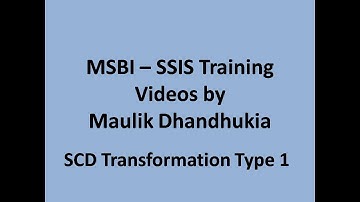 MSBI - SSIS - SCD Transformation Type1