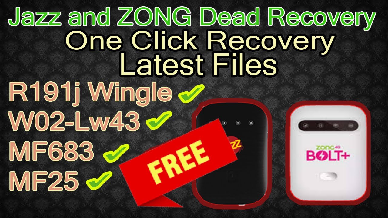 How to recover Jazz Mf683 and ZONG MF25 Dead Devices From 900E Port