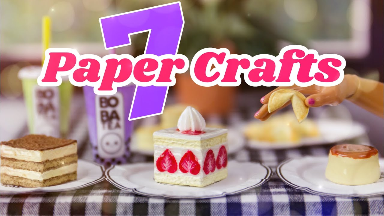 Diy How To Make 7 Paper Crafts Food Stuff Youtube