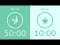 50/10 Pomodoro Timer with Green Noise Rain 🌧️ 4-Hour Study with Me for Deep Focus &amp; ADHD ✨