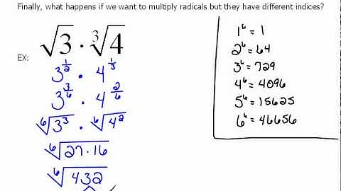 Multiplying Radicals with Different Index 6.3