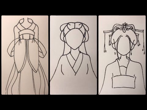 Cách vẽ trang phục Phi tần cung nữ xưa | Draw so easy Anime