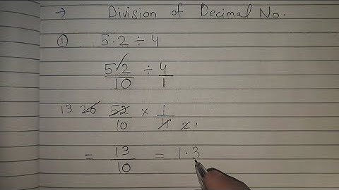 5.2 ÷ 4 || Division of Decimal Numbers || 5.2 / 4