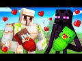 JJ and Mikey ADOPTED By GOLEM and ENDERMAN Family in Minecraft - Maizen