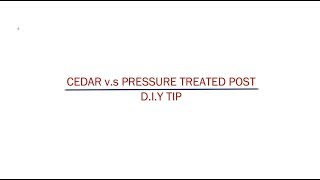 D.I.Y TIPS | CEDAR V.S PRESSURE TREATED POST