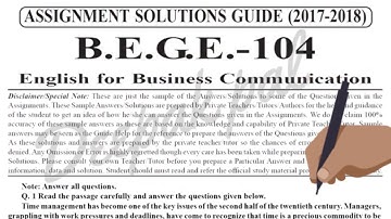 IGNOU bege-104 solved assignment 2017-2018