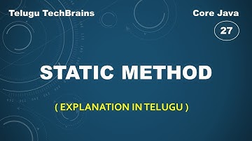 static method in java || java in telugu