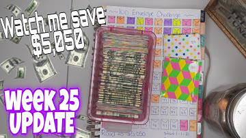 WATCH ME SAVE $5,050 IN 1 YEAR |WEEK 25 UPDATE | 100 ENVELOPE CHALLENGE