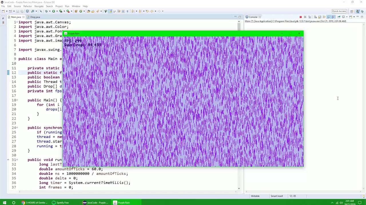 Purple Rain coded in Java - YouTube
