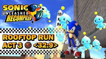 Sonic Unleashed Recompiled (ULTRAWIDE 32:9 / 4K) - Rooftop Run ACT 3