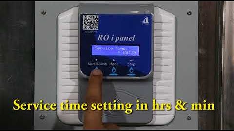 Ro I-Panel With Backwash Assist Programming